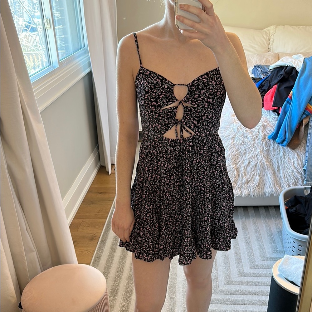 Aeropostale Floral Black Dress